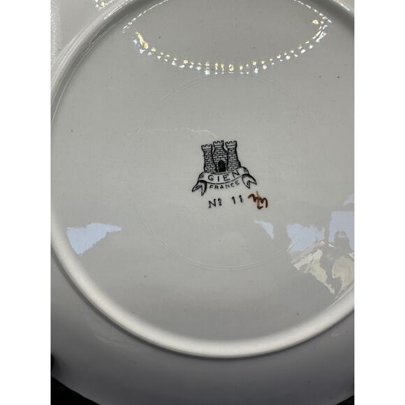 GIEN Grands Crustaces #11 Two Shrimp Hand Painted Faience 10" Plate France 1961 - Picture 6 of 7